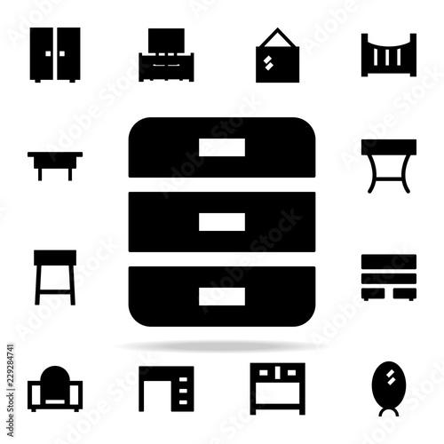 nightstand glyph icon. Furniture icons universal set for web and mobile