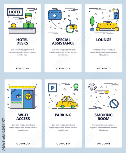 Vector line art web and mobile app template set