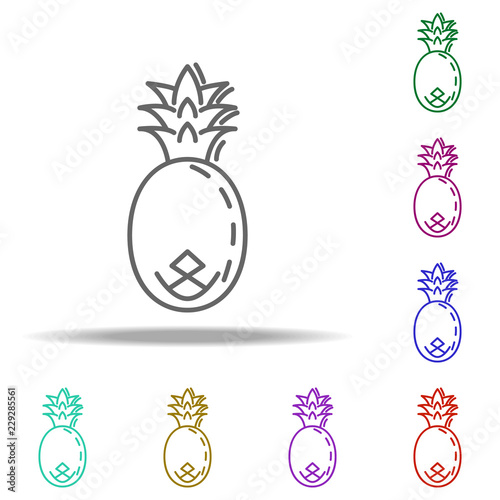 a pineapple dusk icon. Elements of Summer holiday & Travel in multi color style icons. Simple icon for websites, web design, mobile app, info graphics