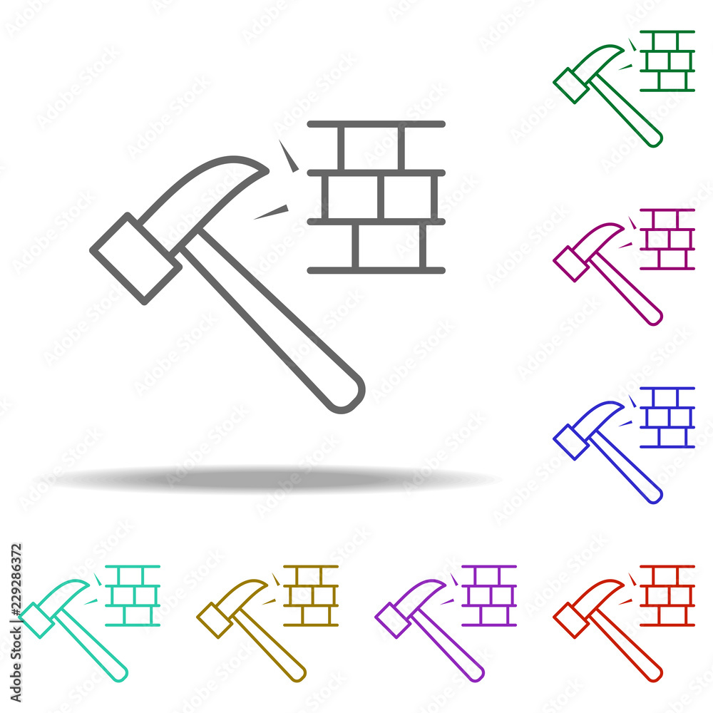 a hammer outline icon. Elements of Construction in multi color style icons. Simple icon for websites, web design, mobile app, info graphics a hammer outline icon. Elements of Construction in multi color style icons. Simple icon for websites, web design, mobile app, info graphics