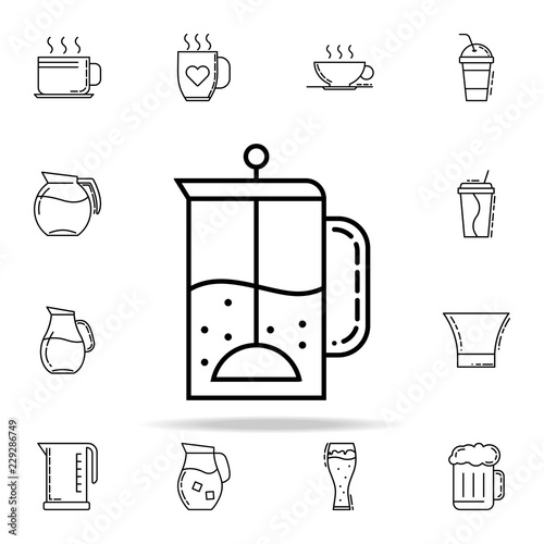 tea press dusk icon. Drinks & Beverages icons universal set for web and mobile