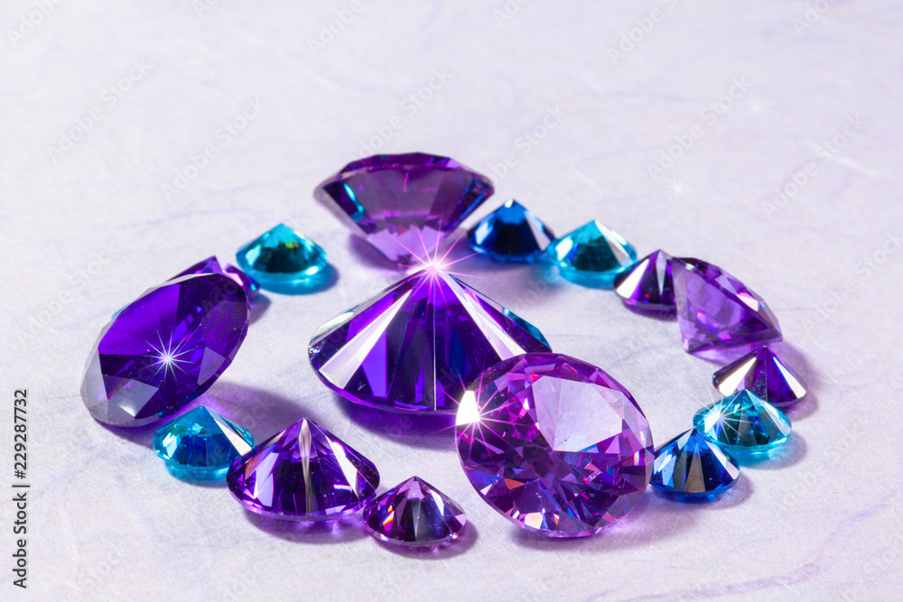 Blue Sapphire diamonds on white background Blue Sapphire diamonds on white background
