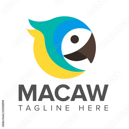 macaw bird parrot logo