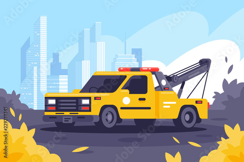 Evacuator on duty keeps order in the city.