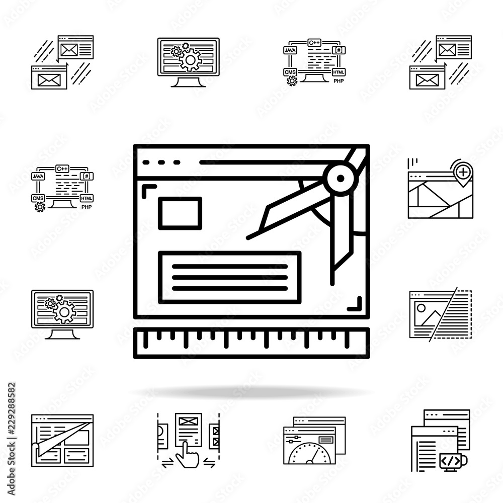 Fototapeta premium create prototype icon. Web development icons universal set for web and mobile