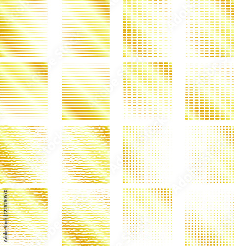 Gold gradation scale line set