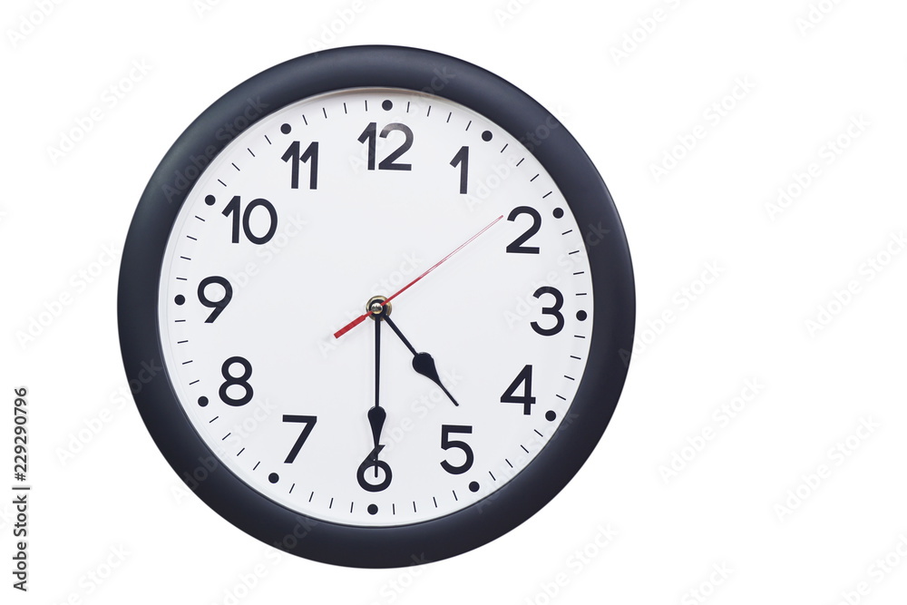 Time concept with black clock at half past four Time concept with black clock at half past four