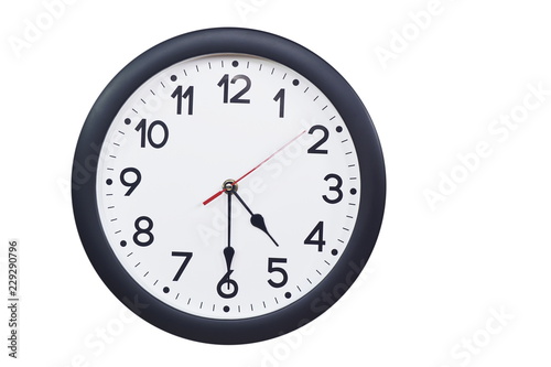 Time concept with black clock at half past four