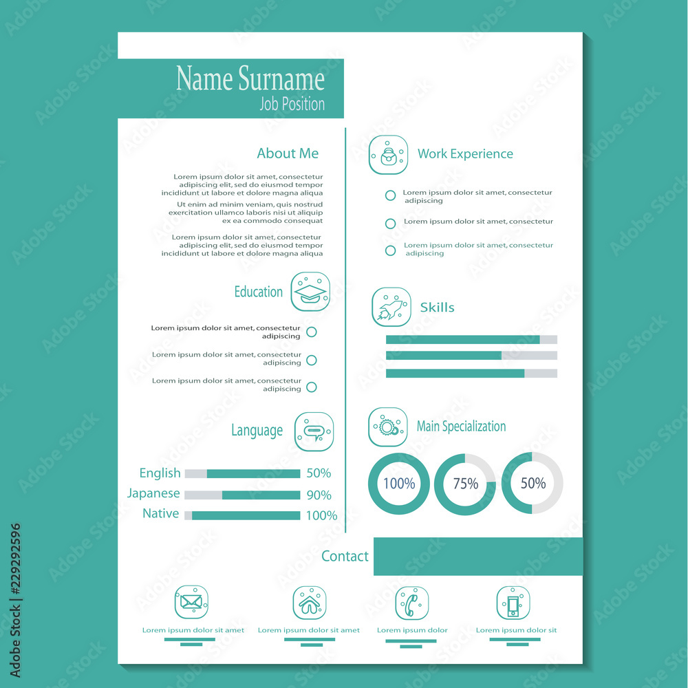 classy cv resume template vector classy cv resume template vector