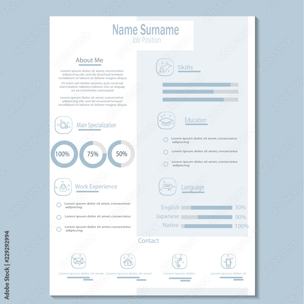 classy cv resume template vector classy cv resume template vector