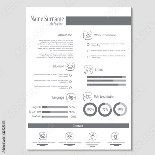 classy cv resume template vector