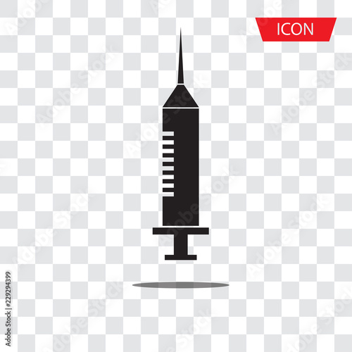 hypodermic syringe icon vector isolated on white background.