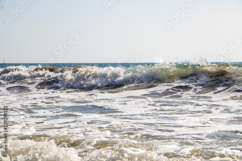 Waves breaking at California beach