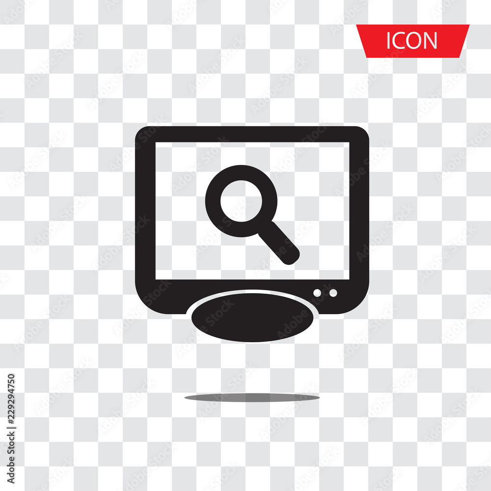 Monitor vector icon pc Icon. Desktop Computer sign isolated on white background.