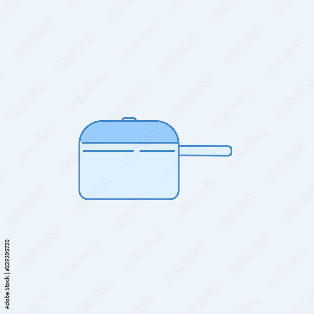 cooking pan 2 colored line icon. Simple blue and white element illustration. cooking pan concept outline symbol design from kitchen set cooking pan 2 colored line icon. Simple blue and white element illustration. cooking pan concept outline symbol design from kitchen set