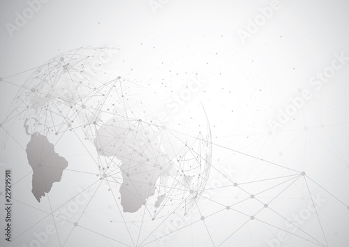 Global network connection. World map point and line composition concept of global business. Vector Illustration