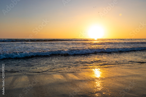 California ocean sunset from Santa Monica beach © josephsjacobs