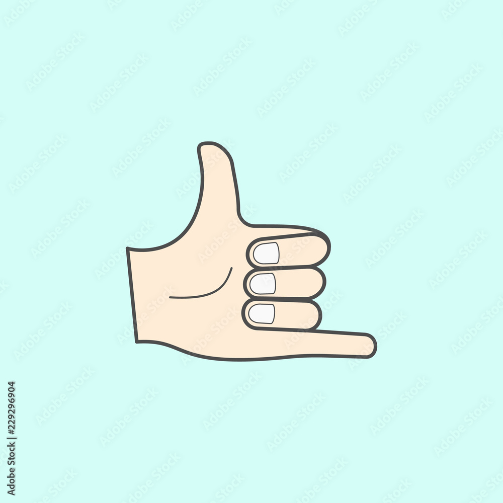 hand sign point the little finger colored outline icon. One of the collection icons for websites, web design, mobile app hand sign point the little finger colored outline icon. One of the collection icons for websites, web design, mobile app