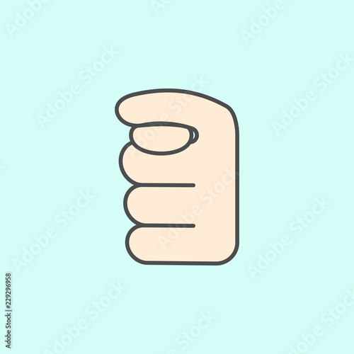 hand sign figs colored outline icon. One of the collection icons for websites, web design, mobile app