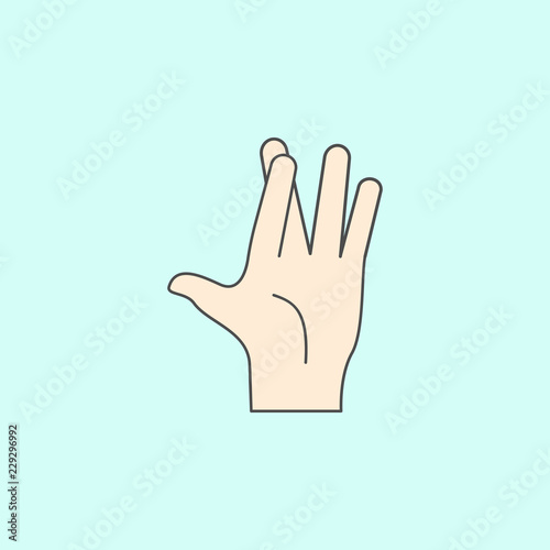 hand sign twisted two fingers colored outline icon. One of the collection icons for websites, web design, mobile app