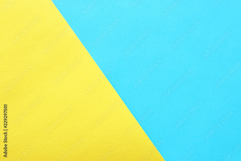 blue and yellow pastel background. Flat lay, Top view. blue and yellow pastel background. Flat lay, Top view.