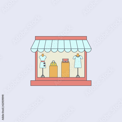 women's clothing store colored outline icon. One of the collection icons for websites, web design, mobile app