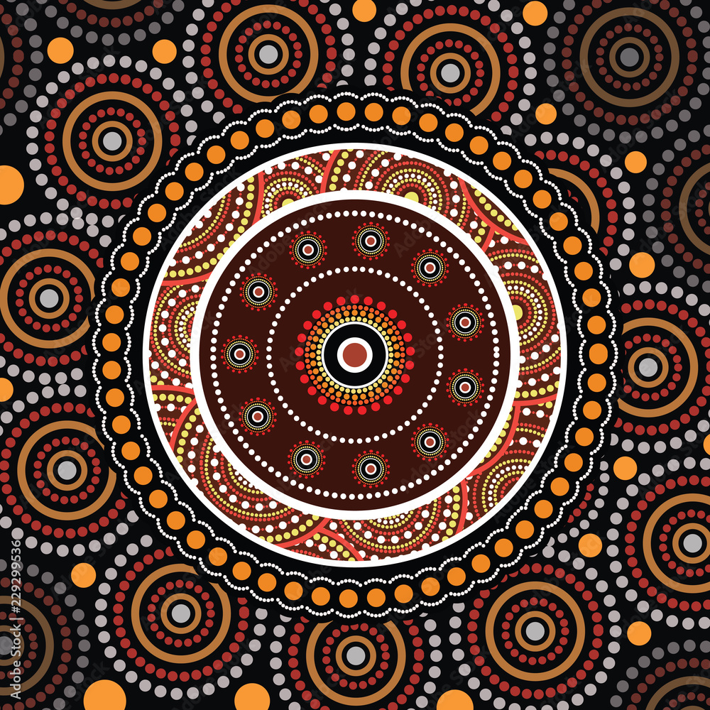 Aboriginal art vector background. Connection concept Aboriginal art vector background. Connection concept