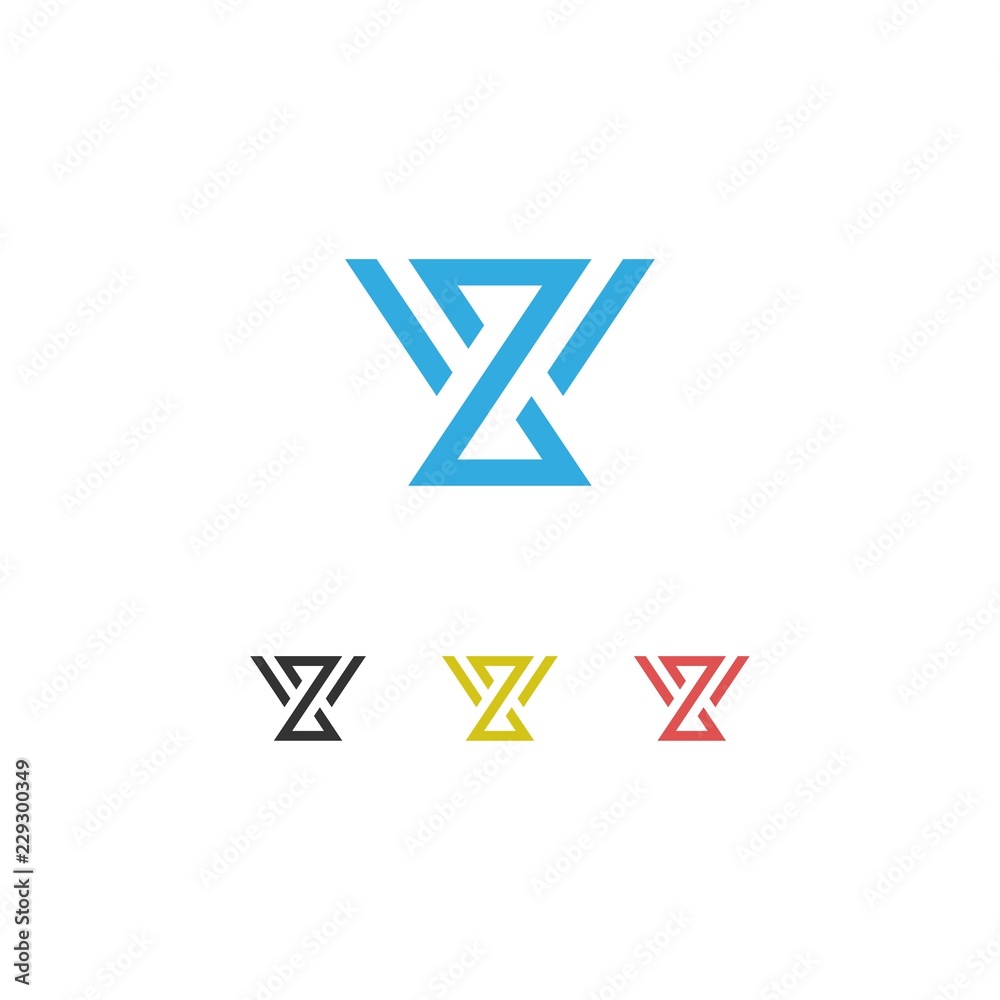 Initial letter YZ ZY minimalist art monogram shape logo Initial letter YZ ZY minimalist art monogram shape logo