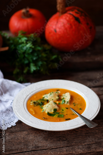 Wallpaper Mural pumpkin soup with dumplings.style rustic Torontodigital.ca