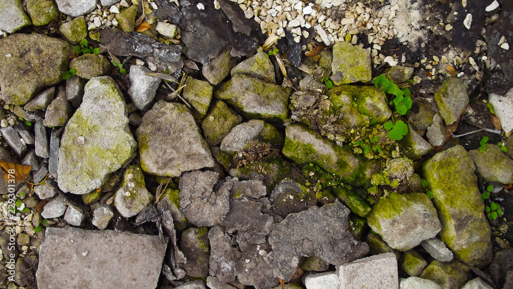 Different stones.The view from the top.Abstract background. Different stones.The view from the top.Abstract background.