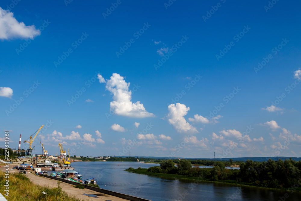 River port at summer