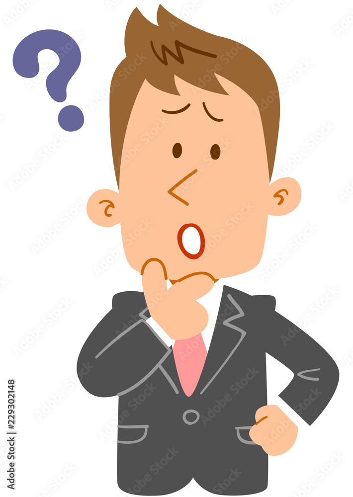 疑問を感じる若手ビジネスマン_上半身
