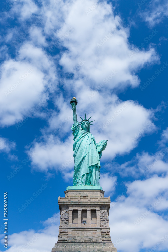 The Statue of Liberty and Manhattan, New York City, USA