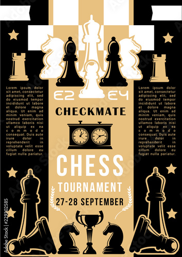 Chess game chessboard with pieces