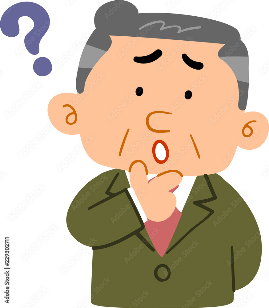 疑問を感じるスーツを着た中年男性_管理職
