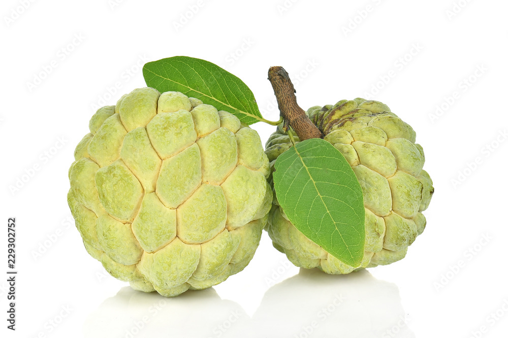 Custard apple isolated on white background,annona Custard apple isolated on white background,annona