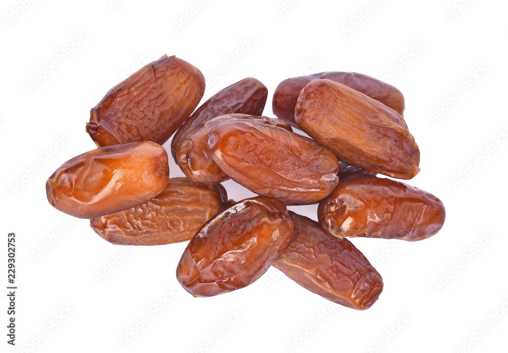date palm on white background ,Top view date palm on white background ,Top view