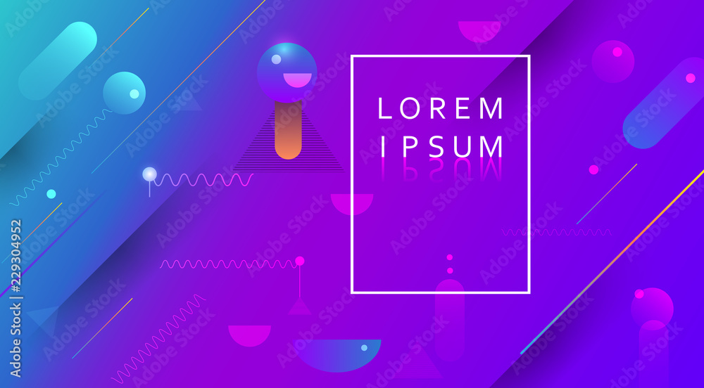 Abstract minimal gradient shapes and geometric pattern composition. Colorful gradient background. Vector abstract modern graphic design for template, poster, wallpaper, flyer, banner