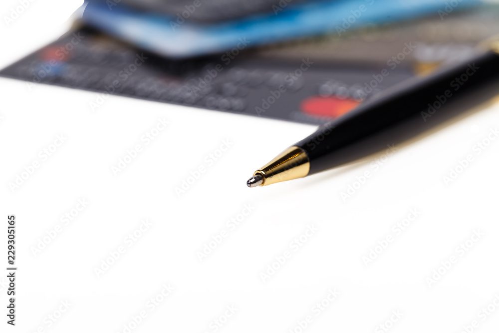 credit card and pen credit card and pen