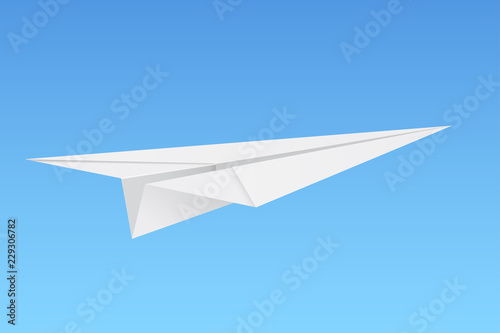 Paper airplane on blue background