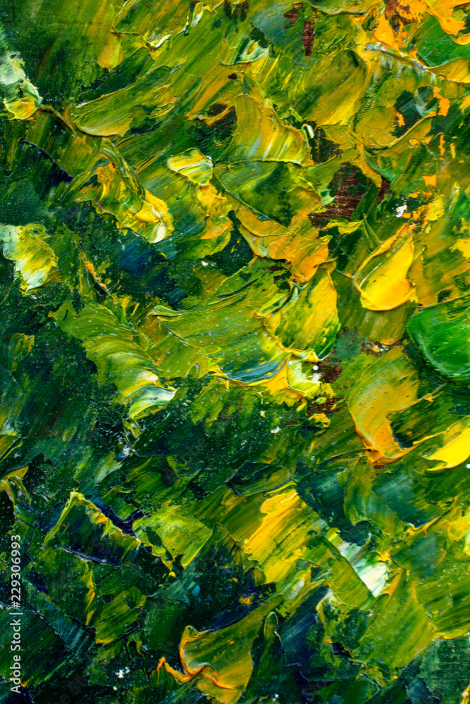 Fototapeta premium colorful background texture oil and palette knife on canvas - enlarged fragment of painting closeup macro