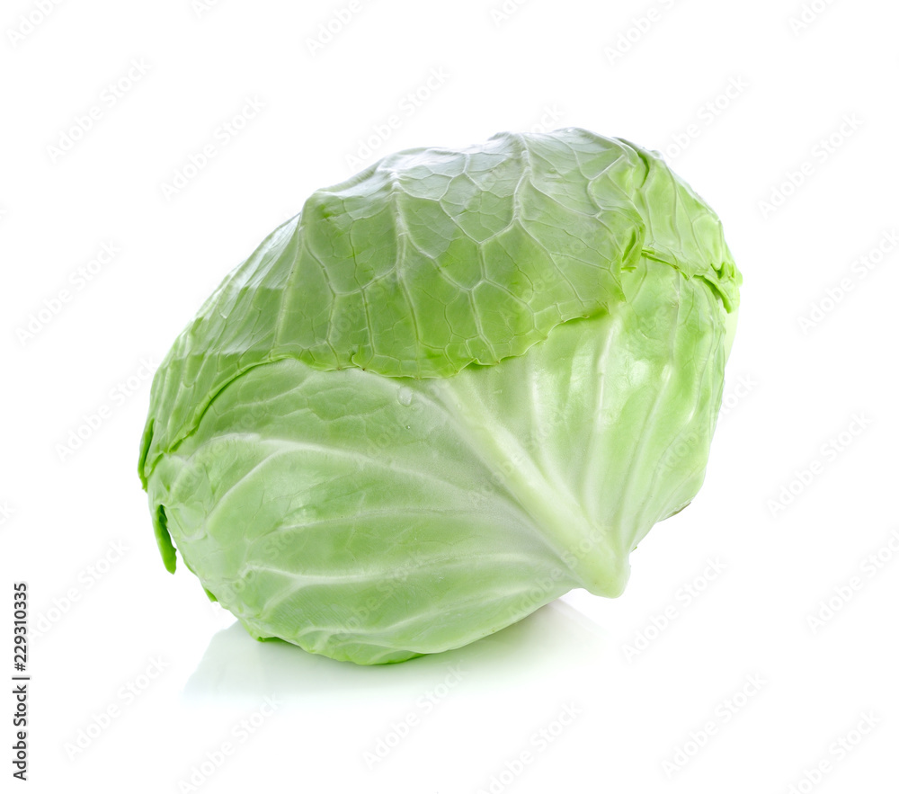 Green cabbage isolated on white background Green cabbage isolated on white background
