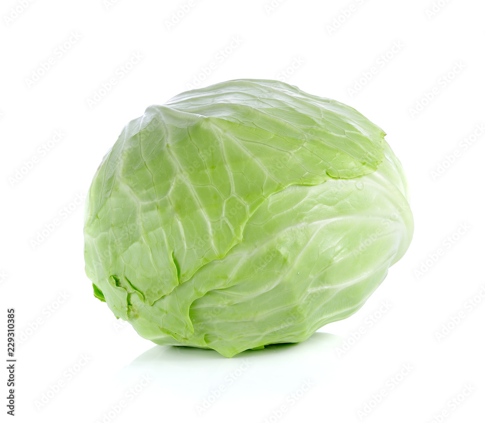 Green cabbage isolated on white background Green cabbage isolated on white background