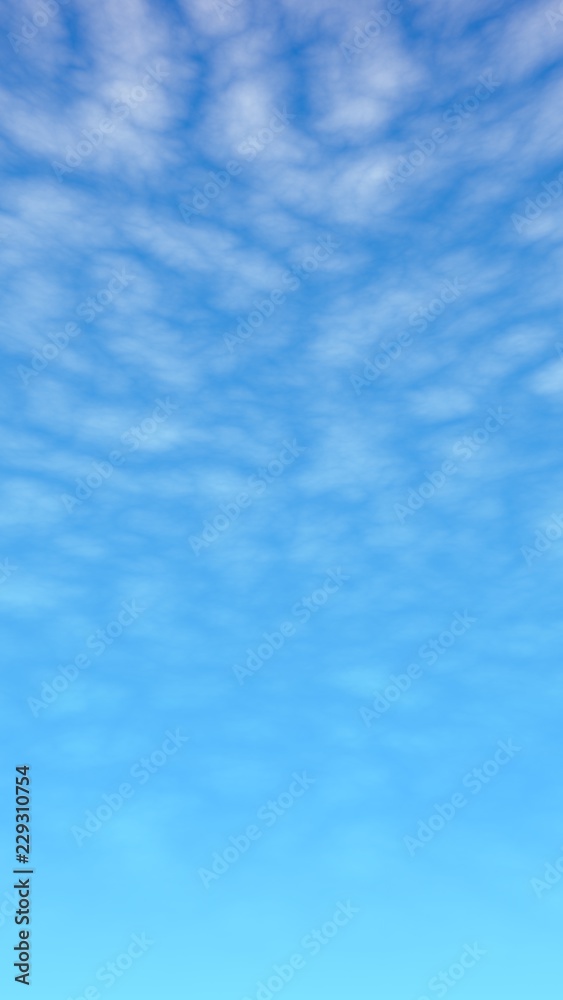 Fototapeta premium Cumulus white clouds in the clear blue sky in the morning. Blue sky background with white clouds. 3D illustration