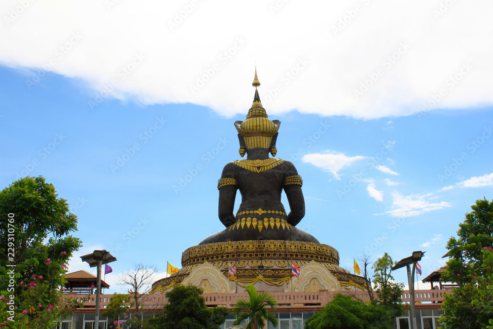 Backshot of lord Phra Buddha Maha Dhammraja, Phetchabun, Thailand.