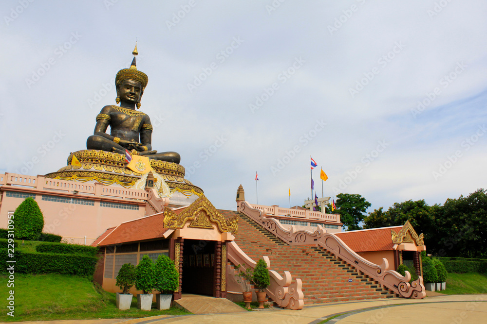 Main entrance and steps to the idol of Phra Buddha Maha Dhammraja, Phetchabun, Thailand.