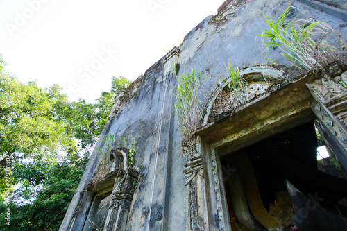 Wat Wang Wiwekaram at Sangklaburi, Kanchanaburi, Thailand,The underwater old Buddhist temple photo