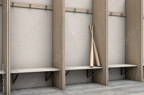 Photography Change Room Cubicles With Baseball Bat