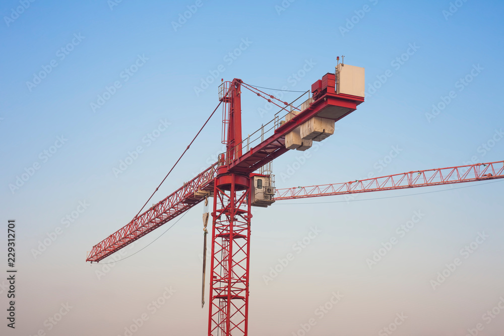 construction cranes, industrial photo
