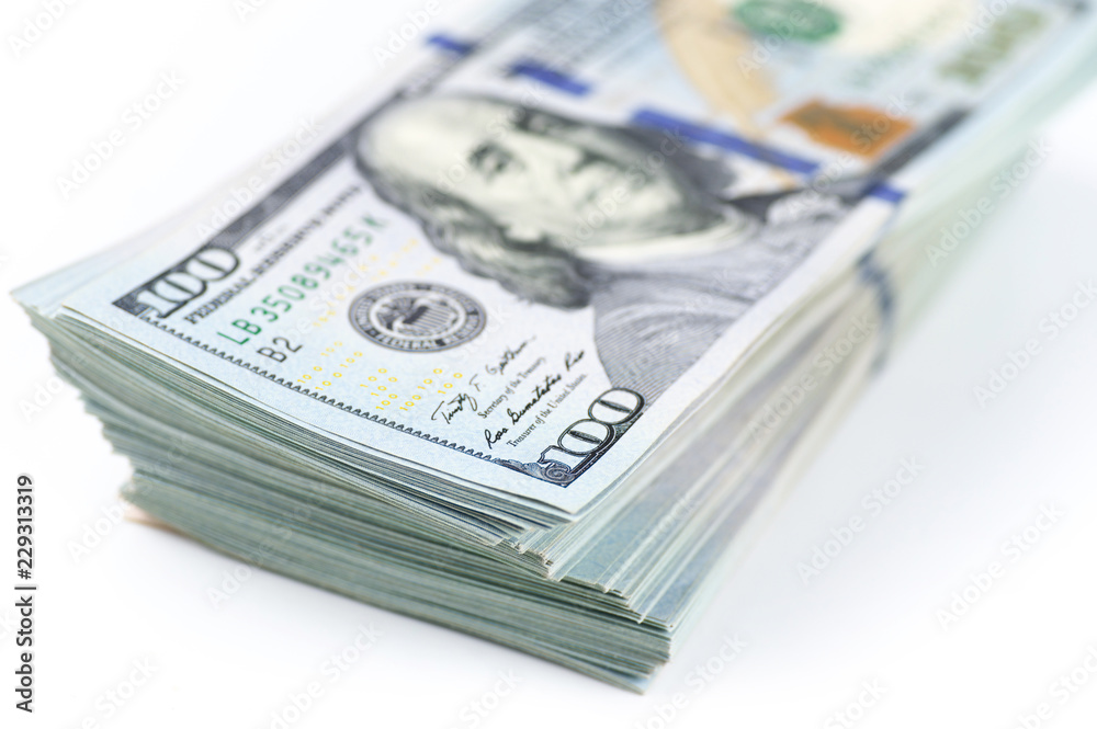 Stack of new design dollar bills Stack of new design dollar bills